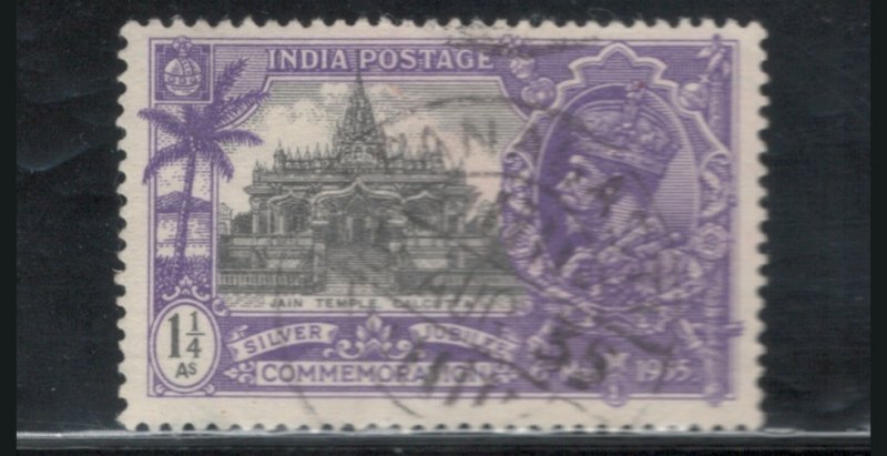 India 1935 King George & Jain Temple Calcutta 1 1/4a Scott # 145 Used