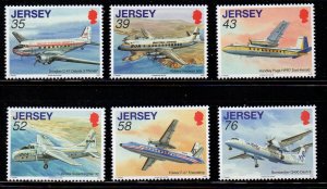 Jersey Sc 1350-1355 2009 Airplanes stamp set mint NH