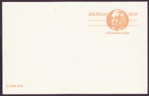 UX74 John Hancock mint postal card