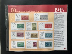 1945 50 YEARS OF U.S. COMMEMORATIVE STAMP Albums Panel of stamps