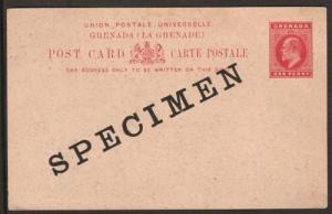 Grenada H&G 12, 1902 1p KEVII SPECIMEN Postal Card