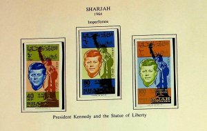 SHARJAH Sc C25-7 NH IMPERF SET OF 1964 - PRESIDENT J.F. KENNEDY - Sc17+