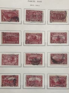 US 1913 Parcel Post set #Q1 -Q12 nicely used  Cat.Val. $185.00 plus