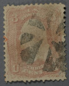 United States #65 Used FN Fancy Geometric Cancel Stamp Oxidized