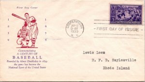 FDC 1939 SC #855 Holland Cachet - Cooperstown, Ny - Single - F77342