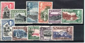 Ceylon 1935-36 set to 1r SG 368-78 FU CDS