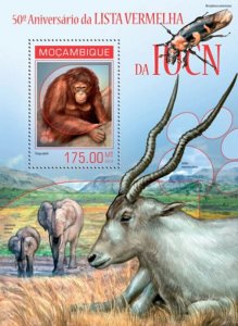 Mozambique -2014 IUCN Wildlife Red List Stamp Souvenir Sheet 13A-1457