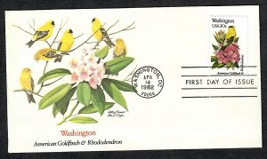 1999 Washington Birds and Flowers Unaddressed Fleetwood FDC