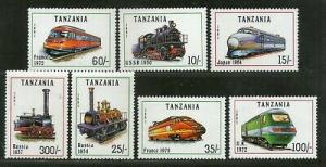 Tanzania 1991 Locomotive Train Railway Transport Sc 800-06 MNH # 307