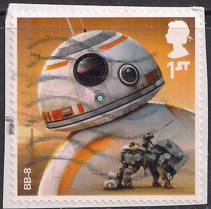 GB 2017 QE2 1st Class Star Wars Aliens & Droids used SG 4011 on paper - M1136