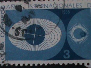 ​CUBA-1965-SC# 960 INTEL.QUIET SUN YEAR-USED-VERY FINE-59 YEARS OLD STAMP