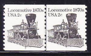 Locomotive 1870's .2c Plate Number-3 as a Line Pair.