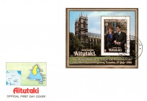 Aitutaki 398 Royal Wedding Souvenir Sheet U/A FDC