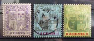 MAURITIUS - 3 EARLY STAMPS! gb uk british colonies J1