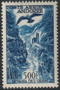French Andorra Sc# C4 East Bank of Valira River 500fr issue MLH CV $120.00
