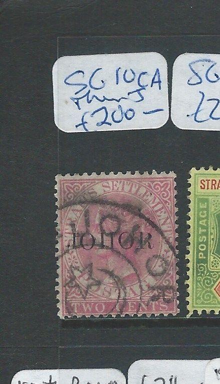 MALAYA JOHORE  (P0910B) 2C  QV SG 10CA CRESCENT CANCEL  VFU  THIN J