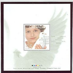 CANADA 1999 MILLENIUM GIRL & DOVE #1813 & 1813i SOUV. SHEET AND PANE MNH