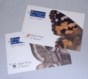 GUERNSEY #586-590 Butterflies Presentation Pack Souvenir Folder Stamps Postage