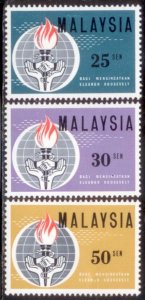 Malaysia 1964 SC# 9-11 MNH-OG E28
