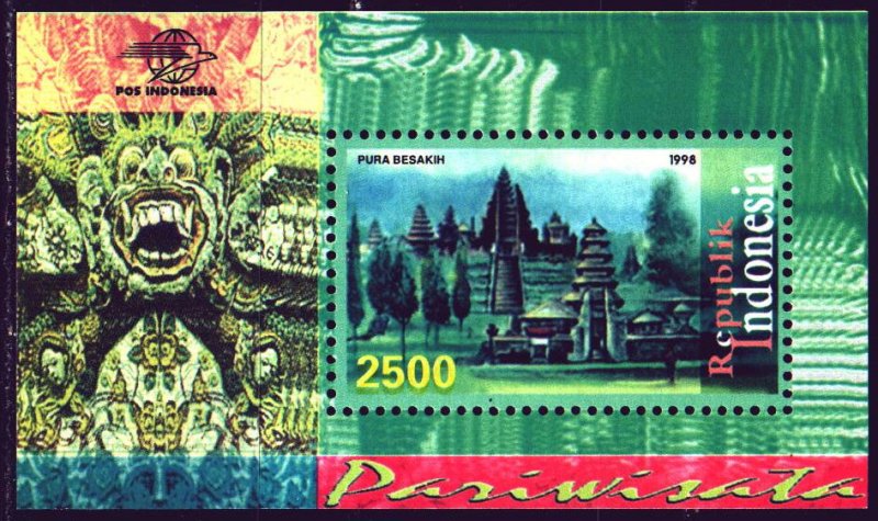 Indonesia. 1998. bl130. Indonesia Tourism. MNH.