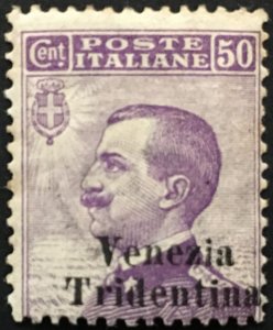 ITALY - Trentino - Sassone n.26 MH* shifted overprint with Certificate - cv 510$