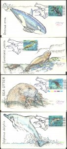 #2508-11 Sea Creatures Beery FDC Set