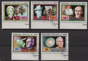 Congo, People's Rep 1978 - 447-451 (5) CTO - Nobel Prize