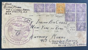 1933 New York USA Italo Balbo Air Cruise  Flight cover To Rome Italy