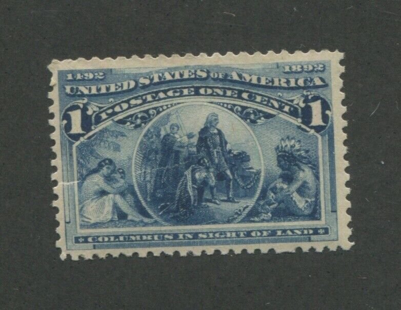 1893 United States Postage Stamp #230 Mint Never Hinged Creased Original Gum