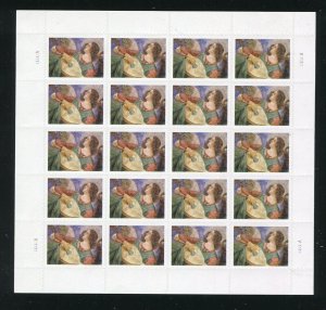 4477 Angel With Lute Christmas Sheet of 20 44¢ Stamps MNH 2010