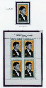 JOHN F. KENNEDY MEMORIAL FRENCH COLONIES SETS & SHEETLET  MINT NEVER HINGED