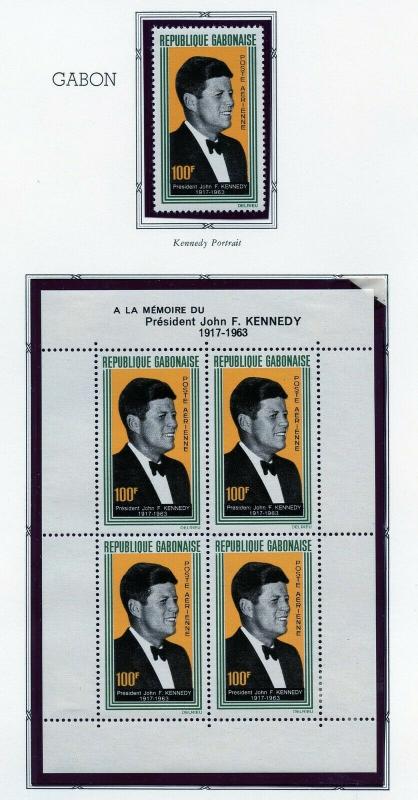 JOHN F. KENNEDY MEMORIAL FRENCH COLONIES SETS & SHEETLET  MINT NEVER HINGED