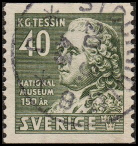 Sweden 331 - Used - 40o K. G. Tessin (Architect) (1942) (cv $1.25)