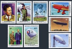 Maldives 701-708,709,MNH.Michel 721-729,Bl.47. Charles Lindbergh.Battleship.1977