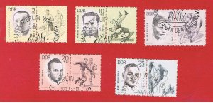 Germany(DDR) #B98-102  VF used  Semi-Postal  w/tabs   Free S/H