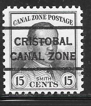 Canal Zone 111: 15c Jackson Smith, Christobal precancel, MNH, VF