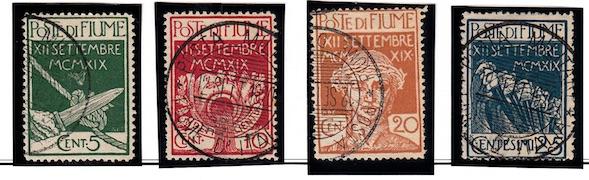 Italy, Fiume, #100-103, Cancelled, CV if original $144.00