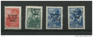 Estonia/Russia.Germany Occ.1941  Mi 5 7 9 (X2) MNH Rare Type 1 Pernau  Overprint