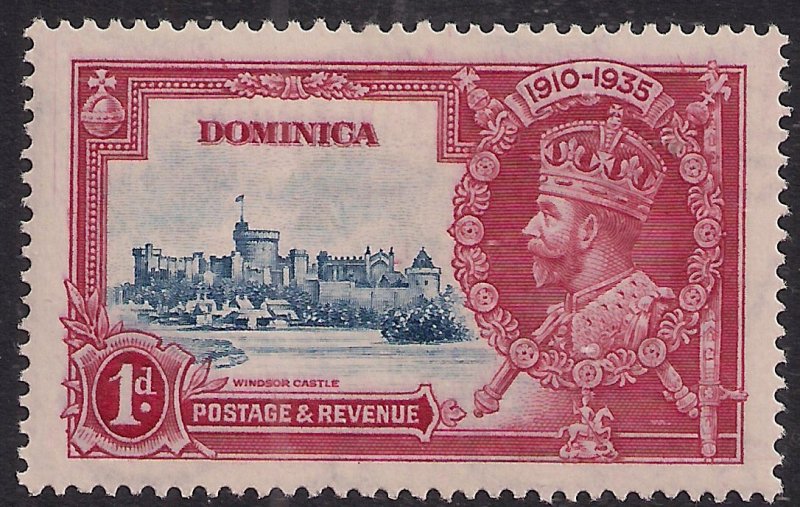 Dominica 1935 KGV1 1d Silver Jubilee MM SG 92 ( K1495 )