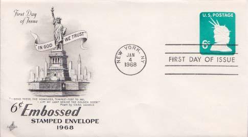 United States, First Day Cover, Postal Stationery