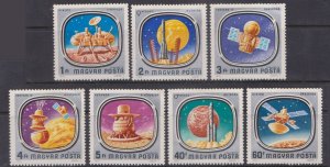 HUNGARY - 1976 SPACE EXPLORATION - 7V - MINT NH