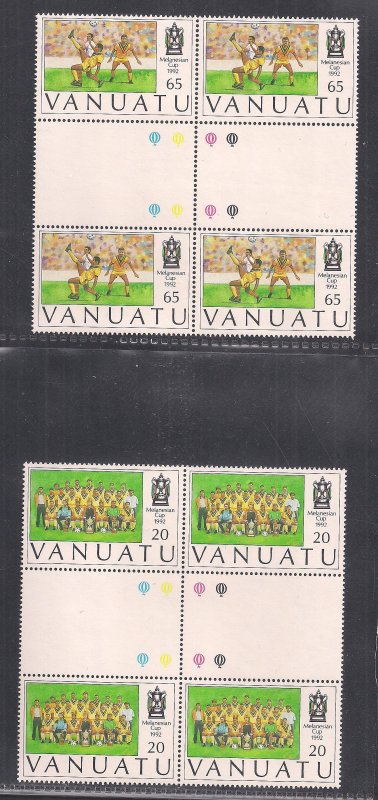 VANUATU SC# 570-72   GUTTER B/4   FVF/MNH 1992