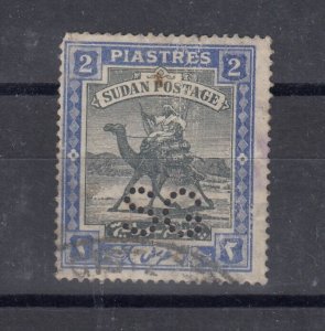 Sudan 1901 2 Piastres Perfin J9431