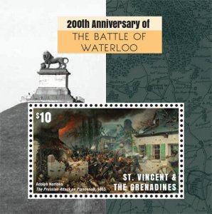 St. Vincent 2015 - Battle of Waterloo 200th Anniversary - Souvenir Sheet - MNH