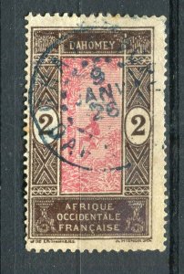 FRENCH COLONIES; DAHOMEY early 1900s pictorial issue used 2c. POSTMARK