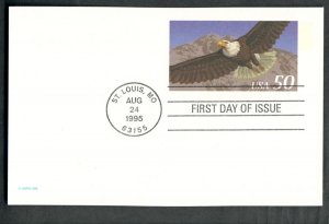 UX219A Eagle Unaddressed postal card FDC with no cachet