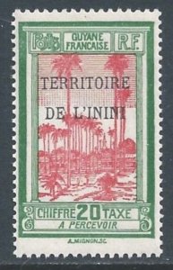 Inini #J3 NH 20c French Guiana Royal Palms Issue Ovptd. Territoire De L...