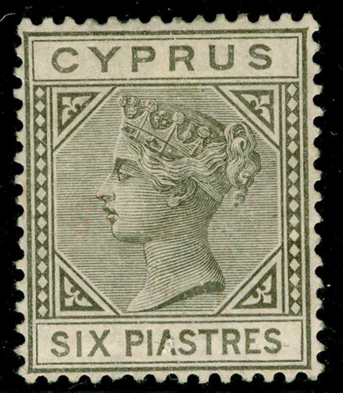 CYPRUS SG15, 6pi olive-grey, M MINT. Cat £1800. WMK CC.