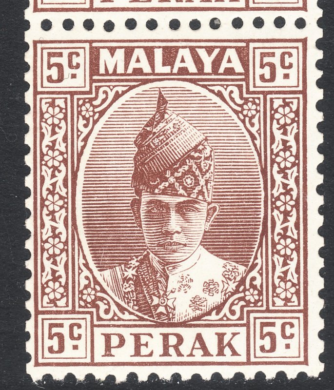 1939 Malaya Perak 5¢ Sultan Iskandar MNH Sc# 87 CV: $7.00