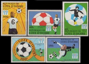 1978 Ivory Coast Cote d'Ivoire 552-556 1978 FIFA World Cup in Argentina 7,50 €